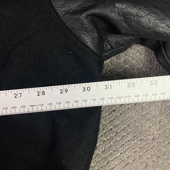 Boston Fire Department Jacket Varsity Letterman Wool Leather BFD Men's 2XL Black - Picture 10 of 11